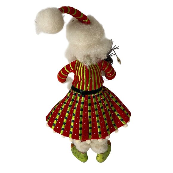 Vtg Dept 56 Patience Brewster Santa Claus Krinkles figureRed Green Christmas - Picture 5 of 9